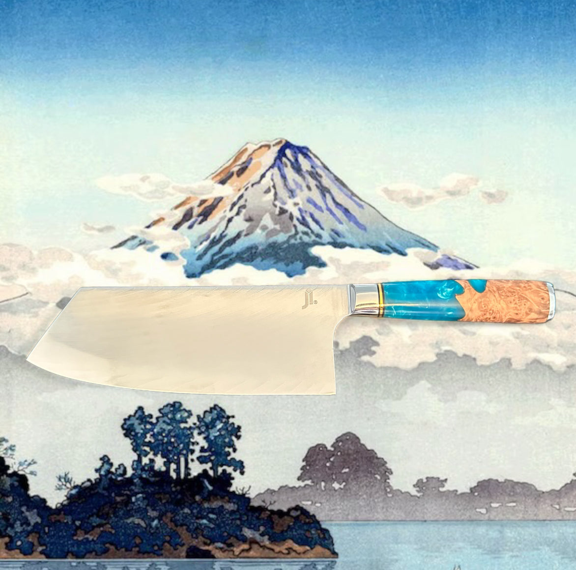 JI 'Ryujin' Cleaver Knife Damascus