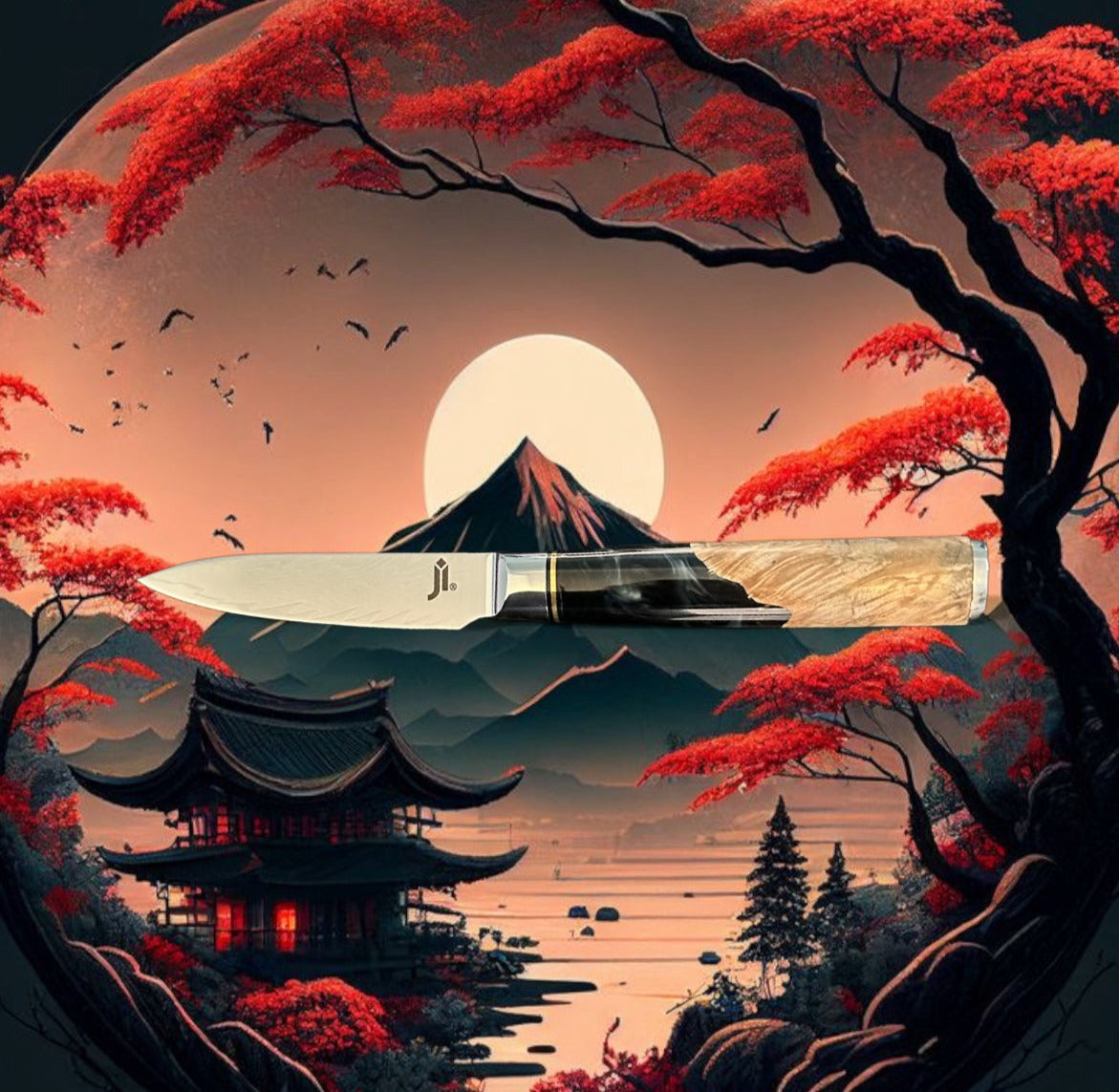 JI 'Tatsu' Paring Knife Damascus