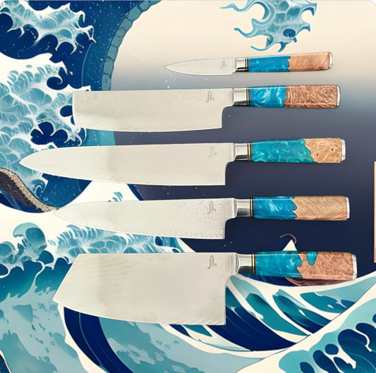 JI 'Ryujin' Full Kitchen Damascus Set (5 Pcs)