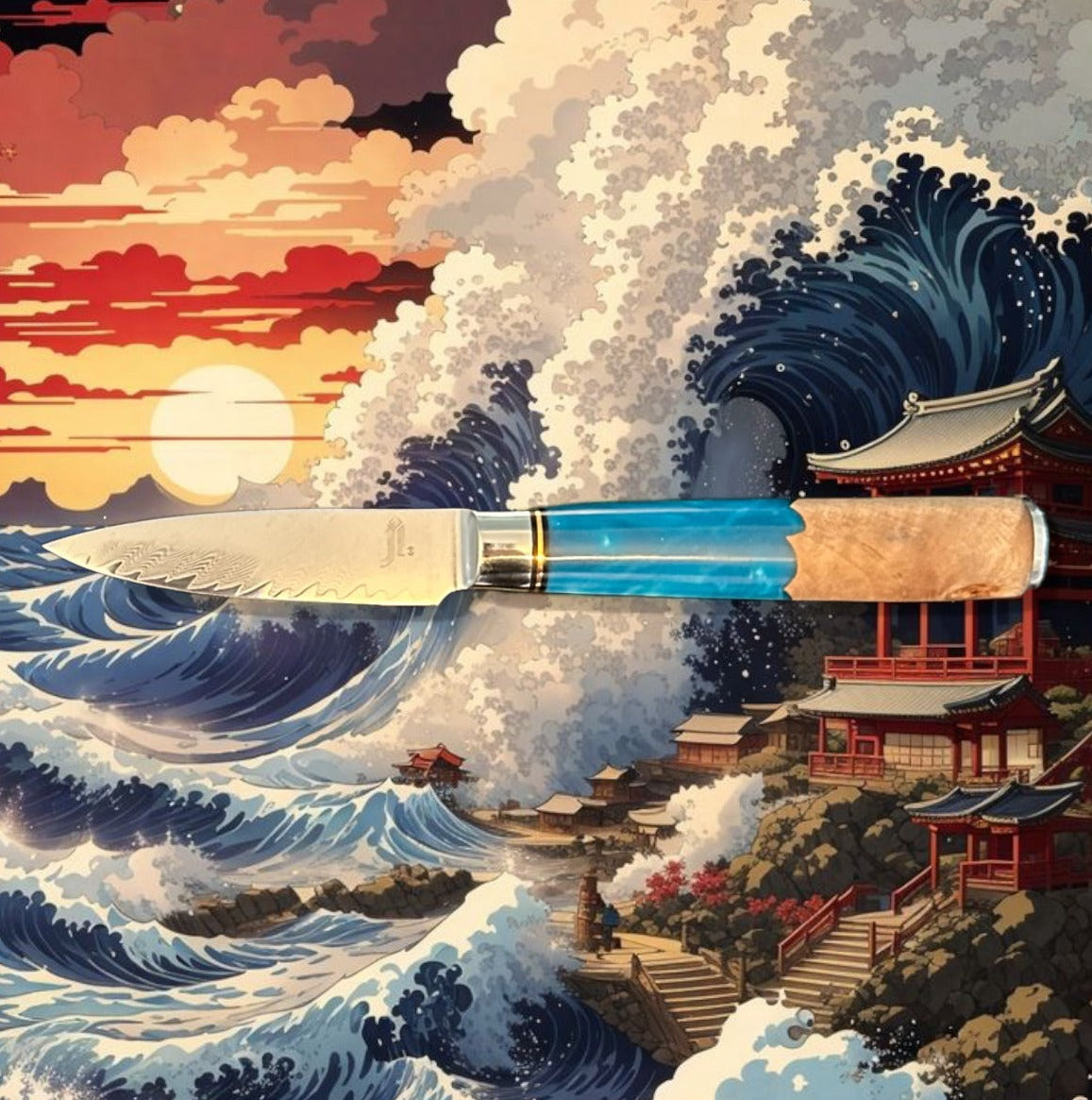 JI 'Ryujin' Paring knife Damascus